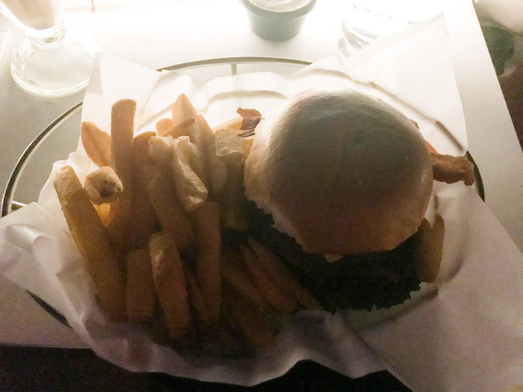 Plain hamburger and fries at Disney's Sci-Fi Dine-In
