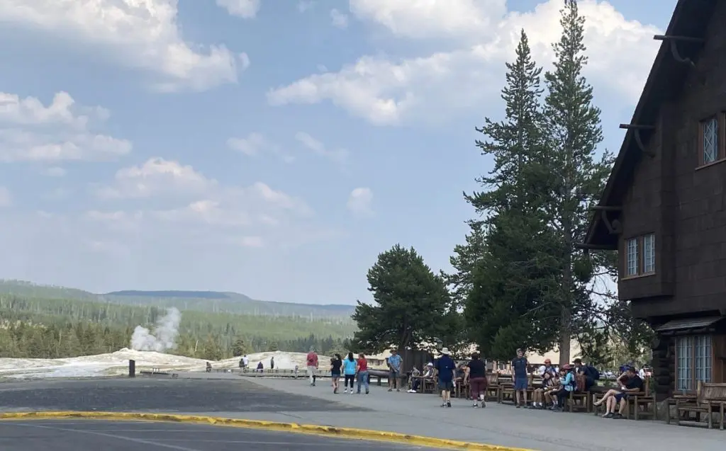 Old Faithful Inn and Old Faithful